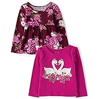 The Children's Place baby girls Floral Top 2 Pack