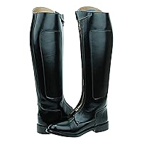 Mens Man Invader-1 Polo Players Boots Tall Knee High Leather Equestrian Black