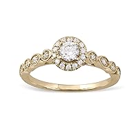 10k Gold 3/8 ct TDW Diamond Halo Engagement Ring (I-J | I2)