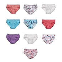Hanes Girls and Toddler Underwear, Cotton Knit Tagless Brief, Hipster, and Bikini Panties, Multipack (Colors May Vary)