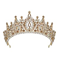 SWEETV Tiara Crown for Women Girls, Wedding Tiara for Bride, Princess Hair Accessories for Birthday Prom Party Quinceanera