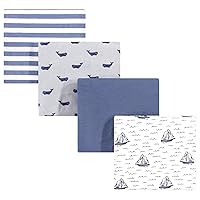 Hudson Baby Unisex Baby Cotton Flannel Receiving Blankets, Sailboat, One Size