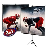 Tripod Lite Wall Series | 2 in 1 Portable Projector Screen Dual Tripod Stand/Wall Mount Indoor/Outdoor 65-INCH, 1:1 w/Carrying Bag | US Based Company 2-Year Warranty - T65SW, Black