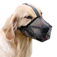 Dog Muzzle, Soft Mesh Dog Mouth Cover with Adjustable Strap for Grooming Biting Chewing Barking Training (M)