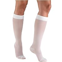 Truform Sheer Compression Stockings, 15-20 mmHg, Women's Knee High Length, 20 Denier, White, 2X-Large