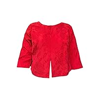 Marina Rinaldi Women's Claire Floral Bolero Jacket Red