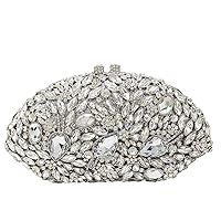 Flower Evening Bags and Clutches for Women Formal Party Rhinestone Handbags Wedding Crystal Clutch Purse