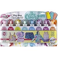 Tulip One-Step Tie-Dye Kit Tulip Fabric Dye 44269 Fdy Lg 2.75Oz Ice Cream Shoppe 8-Color Kit, Pastel