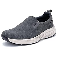 Men Walking Shoes with Arch Support Slip On Orthotic Loafers for Plantar Fasciitis Lightweight Wide Boat Shoes