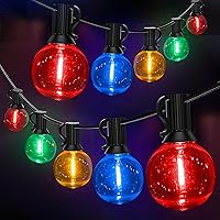 Ollny Outdoor String Lights 50FT 25Bulbs, Multicolor Connectable Waterproof G40 Patio Light, Shatterproof Plug in Outside Lights for Indoor Balcony Porch Camping Deck Tree House