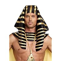 Dreamgirl Adult Pharaoh Headpiece, Egyptian Halloween Costume Accessory for Men