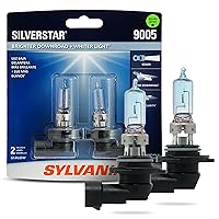 SYLVANIA - 9005 SilverStar - High Performance Halogen Headlight Bulb, High Beam, Low Beam and Fog Replacement Bulb, Brighter Downroad with Whiter Light (Contains 2 Bulbs)