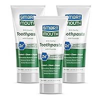 SmartMouth Premium Zinc Ion Toothpaste, Cavity, Enamel, and Plaque Help, Mild Mint, 3.4 oz, 3 Pack