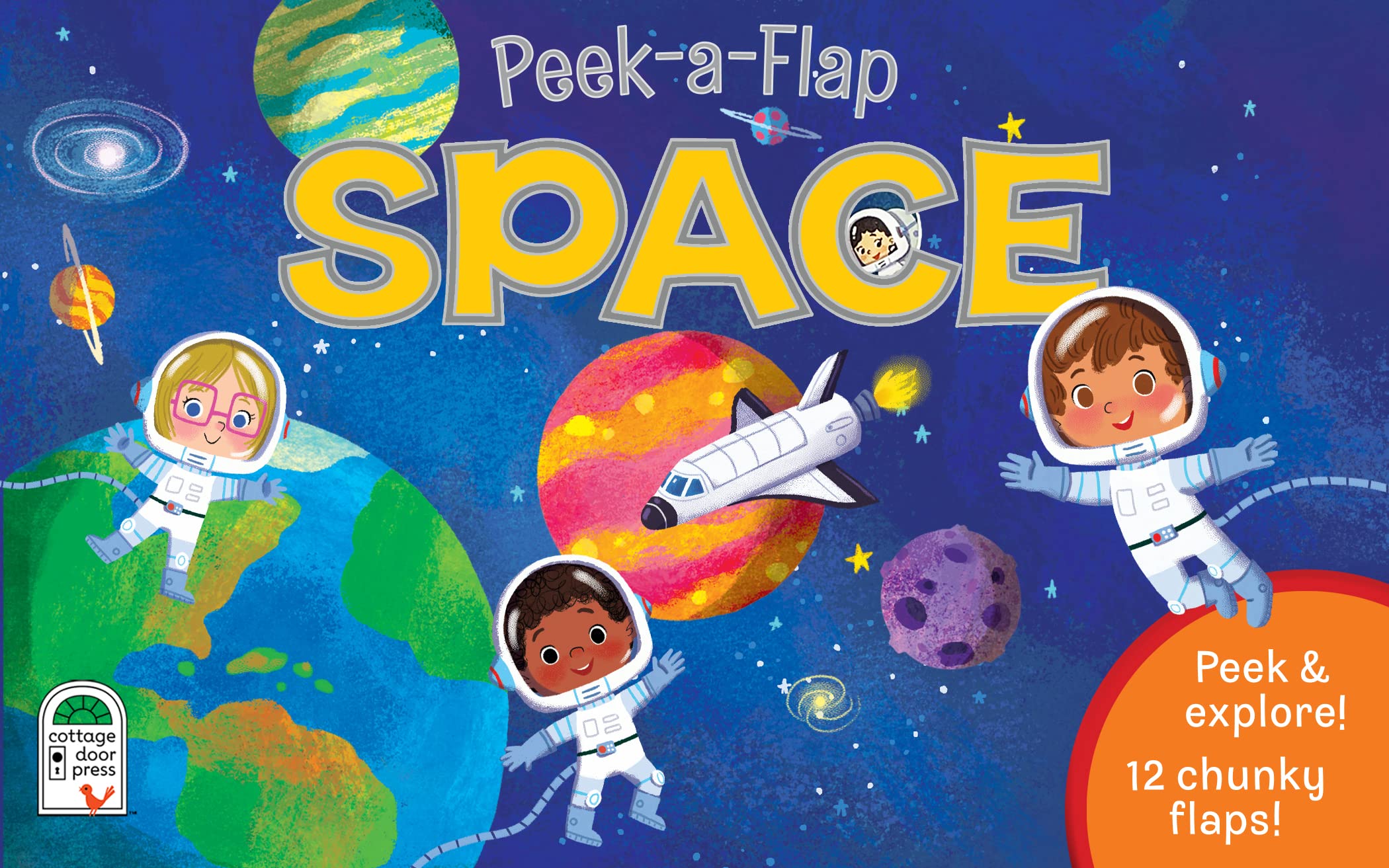 Peek-a-Flap Space Children's Lift-a-Flap Board Book - Planets, Solar System, Outer Space, Rockets & More