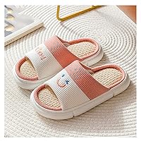 Home Shoes Household Linen Slippers Women Summer Indoor Cotton and Linen Four Seasons Mute Home Soft Bottom Spring and Autumn Thick Bottom Slippers Men Womens Summer Slippers