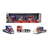 Transformers Optimus Prime 1:32 3-Pack Die-Cast Cars, Toys for Kids and Adults