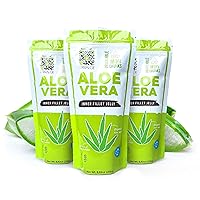 3 pack - Pure Aloe Vera Juice with Pulp - Concentrated Gel for Refreshing Drinks, Gentle Digestion, and Acidity Control. 3x8,82 oz.