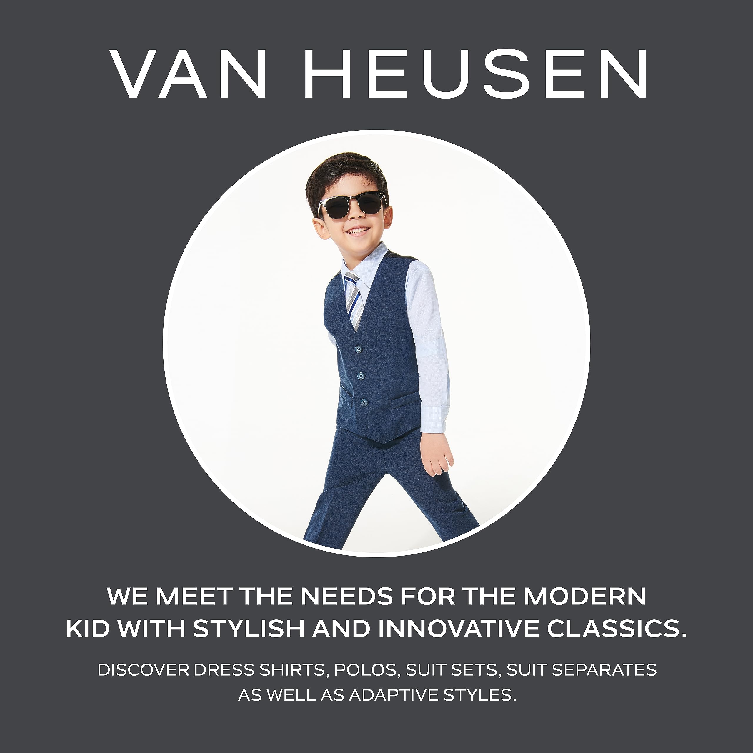 Van Heusen Baby Boys' 4-Piece Formal Set, Vest, Pants, Collared Dress Shirt, and Tie