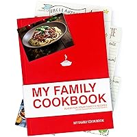 Suck UK My Family Cookbook | Recipe Book To Write In Your Own Recipes | Blank Cookbook | Family Recipe Book | Blank Cookbooks For Family Recipes | Blank Recipe Book & DIY Cookbook | Red
