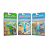Melissa & Doug On The Go Water Wow! Reusable Color with Water Activity Pad 3-Pack, Jungle, Under The Sea, Adventure, Chunky-Size Water Pens