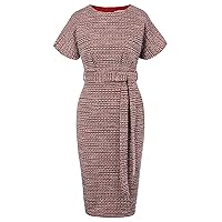 JASAMBAC Women's Tweed Pencil Dress Elegant Business Bodycon Short/Long Sleeve Wear to Work Office Dress