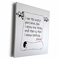 3dRose Quotes - Plato - I am the wisest man alive - Museum Grade Canvas Wrap (cw_273263_1)