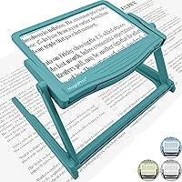 MAGNIPROS 5X Large LED Full Page Magnifying Glass with Collapsible Hands-Free Stand & 3 Color Modes to Reduce Eye Strain, Ideal for Reading Small Prints, Crafting, Low Vision & Seniors