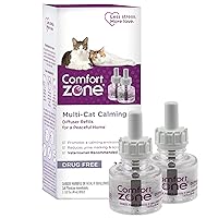 2 Refills, Comfort Zone Multi-Cat Pheromone Diffuser Refills (60 Days) For A Peaceful Home, Veterinarian Recommended, Stop Cat Fighting, Reduce Spraying, Scratching, & Other Problematic Behaviors