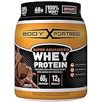 Body Fortress Super Advanced Whey Protein Powder, Plus Creatine, Gluten Free, Chocolate, 32 Ounce (2lb)