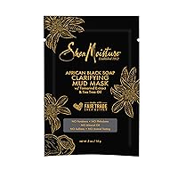 SheaMoisture Mud Mask Packette for Oily, Blemish-Prone Skin African Black Soap to Clarify Skin 0.5 oz