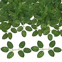 50pcs Artificial Green Leaves Silk Fake Rose for Roses Bulk Flower Leaves Faux Silk Green Leaves Flower Arrangement Wreath Accessories for DIY Wedding Bouquets Proposal Bouquet Home Decorations