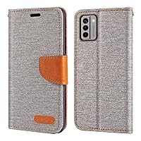 for Nokia G310 5G Case, Oxford Leather Wallet Case with Soft TPU Back Cover Magnet Flip Case for Nokia G310 5G (6.52”) Grey