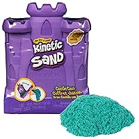 Castle Case with 1lb Teal Play Sand, Multipurpose Play Space and Storage Container, Sensory Toys for Kids Ages 3 and up