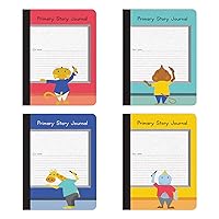 Oxford Primary Composition Notebooks, Kids Handwriting & Drawing Story Journal, Pre-K, Grades K-2, 100 Sheets/200 Pages, 9 3/4 x 7 1/2, (63784) (Pack of 4)