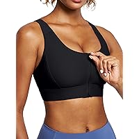 Ewedoos High Impact Sports Bras for Women High Support Zip Front Large Bust Workout Sports Bras with Adjustable Straps