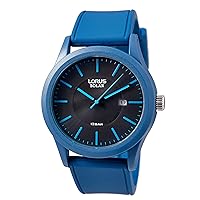 Lorus RX305AX9 Men's Analogue Quartz Watch with Silicone Strap, blue, Strap.