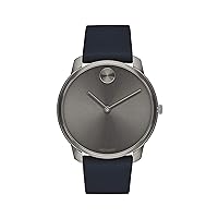 Movado Bold, Ionic Plated Grey Steel Case, Grey Dial, Blue Nappa Leather Strap, Men, 3600586