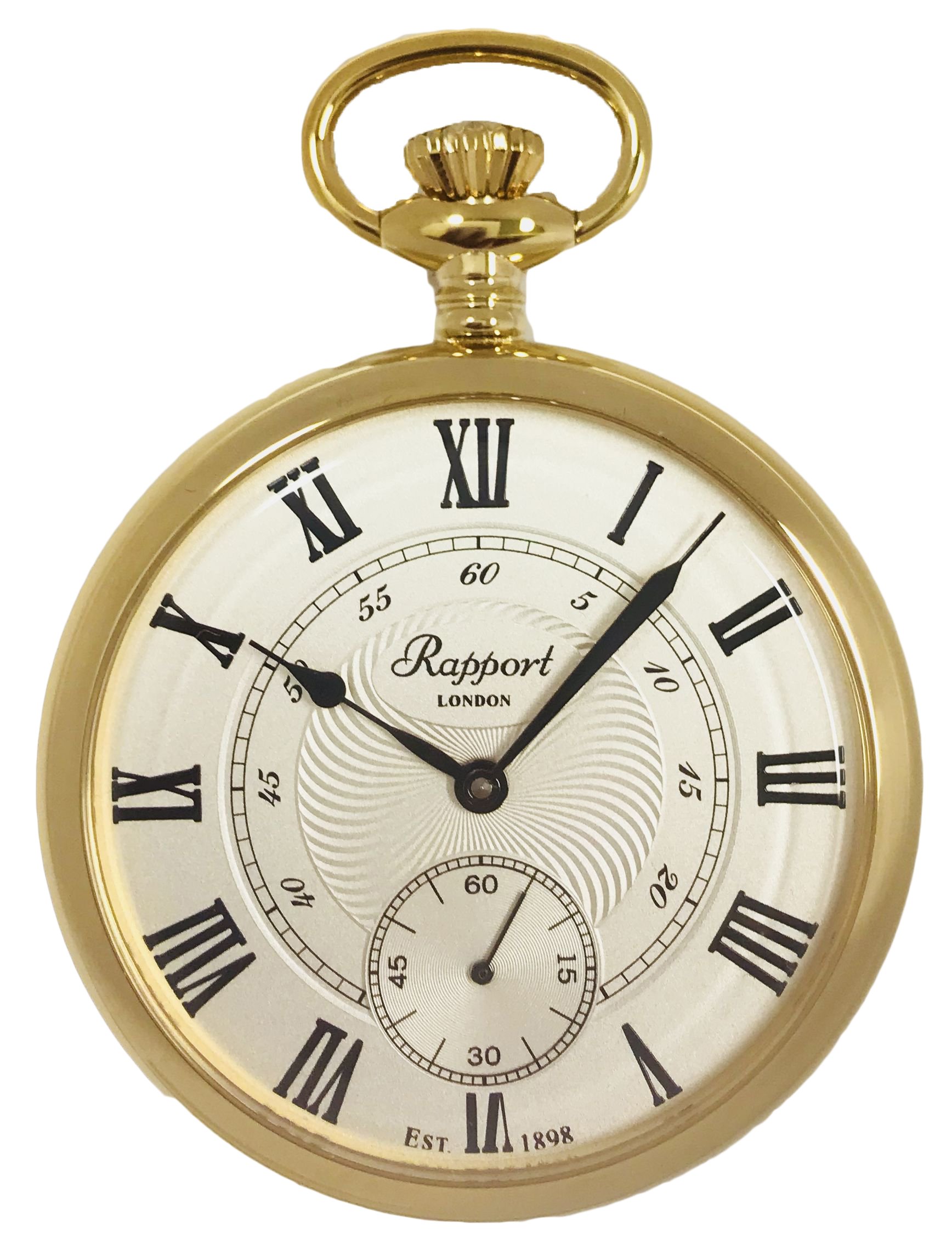 Rapport London, Mechanical Open Face Gold Plated Pocket Watch