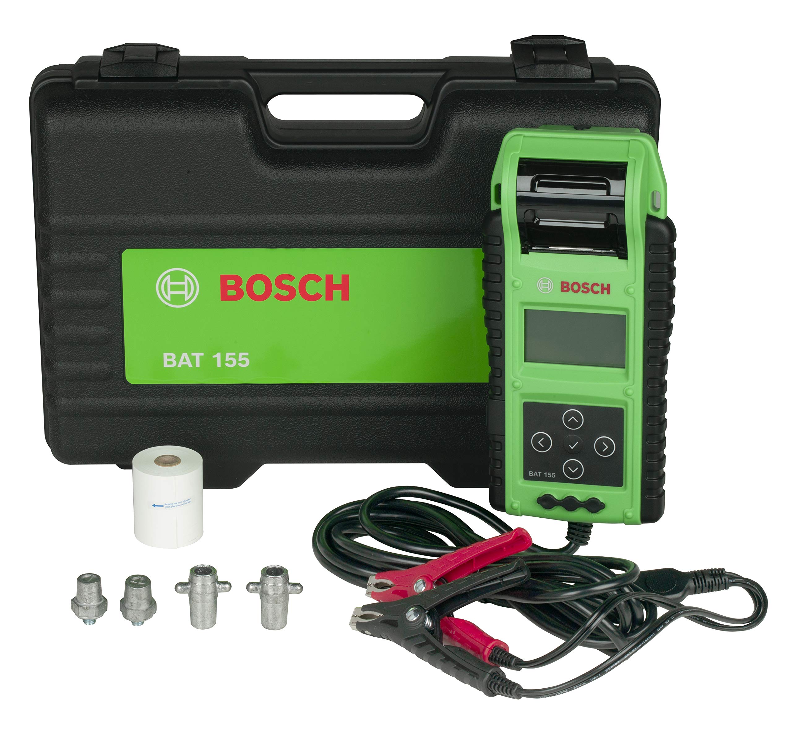 BOSCH BAT155 Heavy Duty Battery Tester with Integrated Printer - Use with 6V and 12V Batteries, 12V and 24V Charging Systems, Large