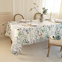 Summer Flowers Tablecloth Rectangle - Wild Flower Table Covering, Water Resistant Spring Summer Oblong Table Cloth - Summer Floral Table Cover for Indoor and Outdoor Use (60*102 inch)