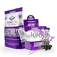 Vitalyte Electrolyte Powder Drink Mix Bundle, 1 Standup Pouch + 25 Count Packet, Gluten Free Post Workout Powder Drink Mix, Grape Flavor