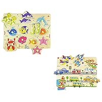 Wooden Puzzle Baby Puzzles Peg Jigsaw Puzzle for Toddlers
