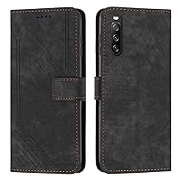 Cellphone Flip Case Compatible With Sony Xperia 10 IV Wrist Strap Phone Case Wallet Flip Phone Case Card Slot Holder Flip Cover Phone Case Compatible With Sony Xperia 10 IV Protective Case ( Color : B