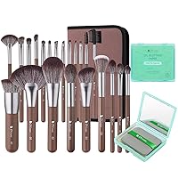 DUcare Makeup Brushes Professional with Bag 22Pcs+Oil Blotting Sheets for Face