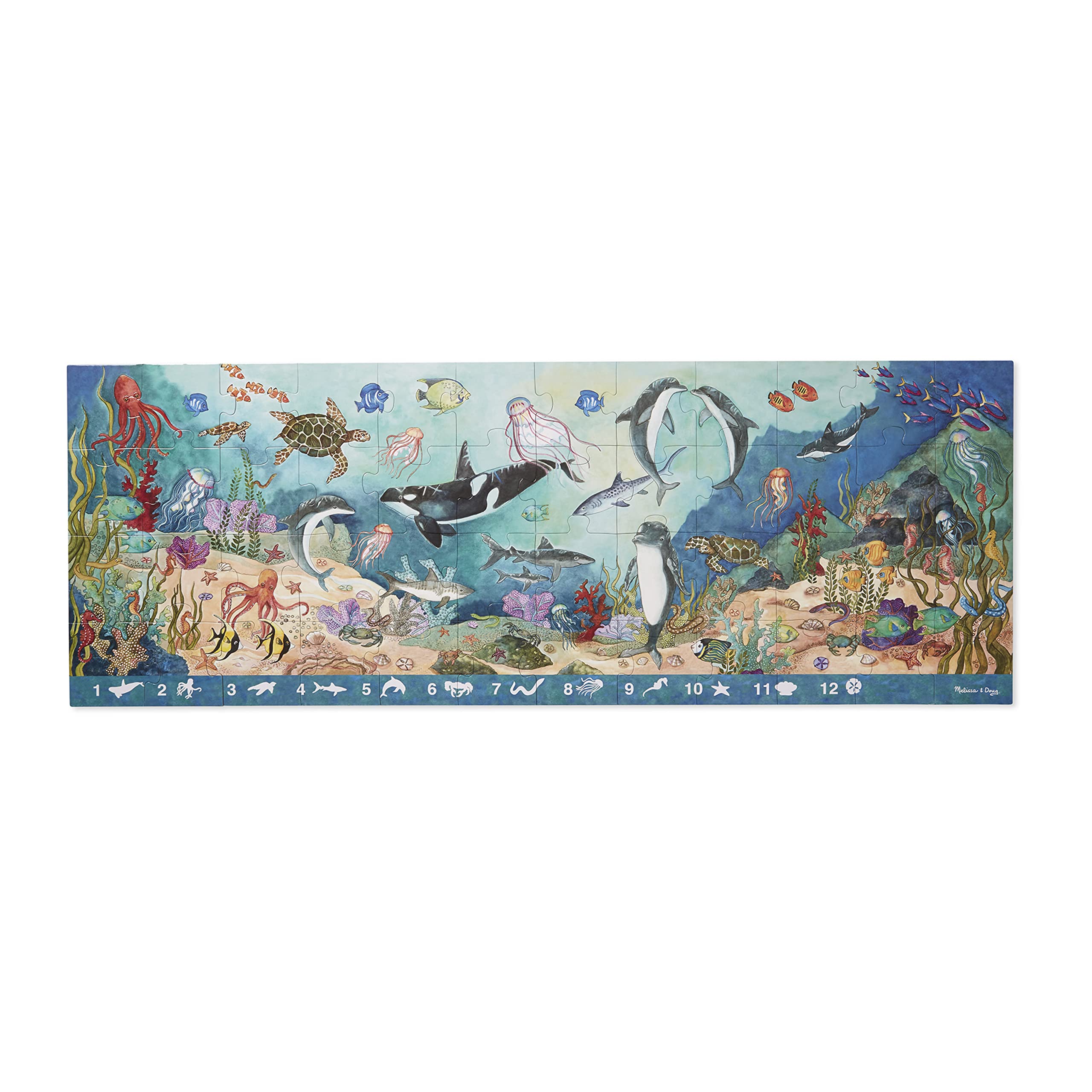Melissa & Doug Search and Find Beneath the Waves Floor Puzzle (48 pcs, over 4 feet long),Multicolor