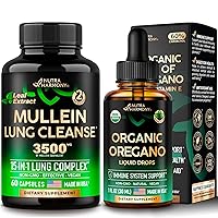NUTRAHARMONY Organic Oregano Oil Drops & Mullein Leaf Extract Capsules