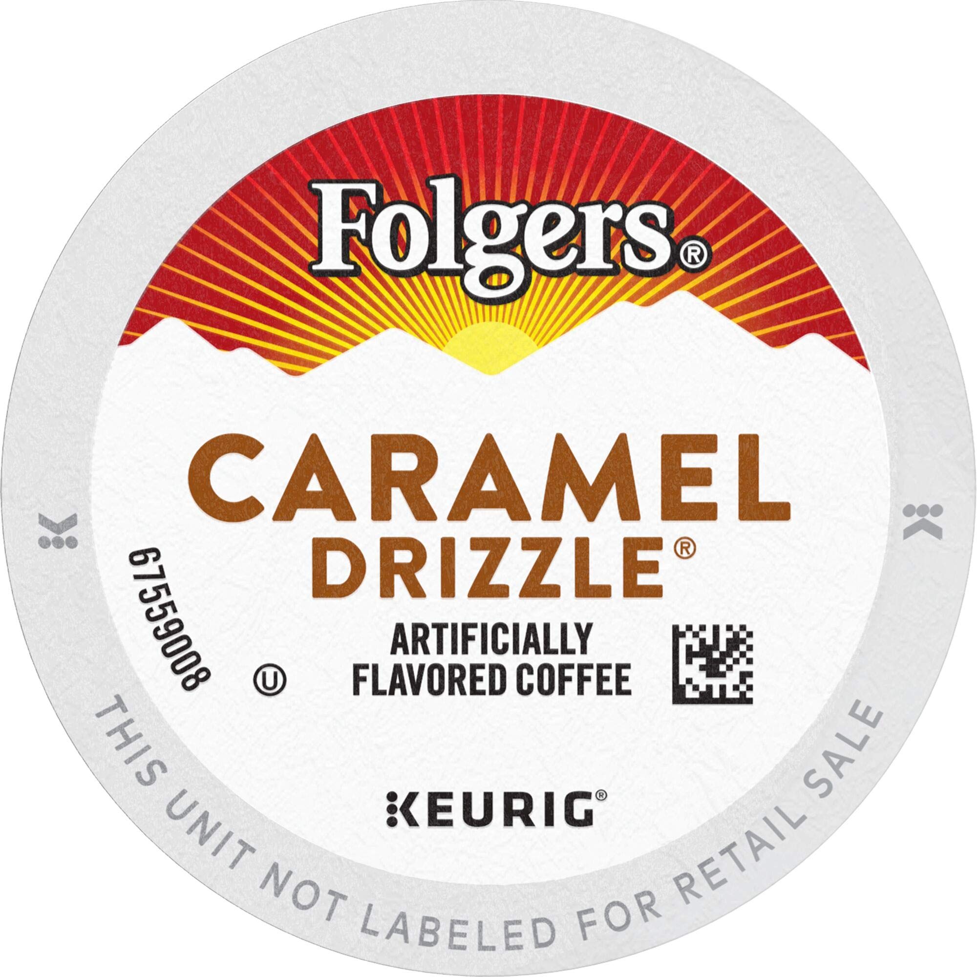 Folgers Caramel Drizzle Flavored Coffee, 96 Keurig K-Cup Pods