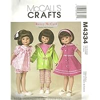 McCall's 4334 Doll Pattern Clothes for 8” & 14” Betsy McCall Dolls