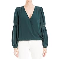 Max Studio Women's Satin Bubble Sleeve Blouse