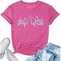 Hiking Mountain Tees for Women Summer Outdoor Graphic Tees Casual Short Sleeve Nature Travel Shirt